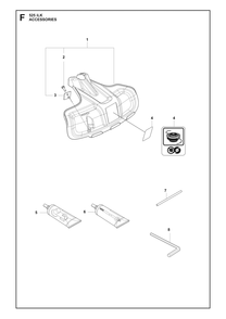 Accessories Diagram and Parts List for 525ILK  Husqvarna Trimmer
