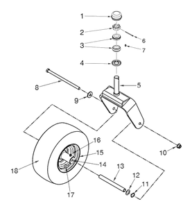 Casters Diagram and Parts List for MZ48 (97045570100)(2020-01) Husqvarna Lawn Mower