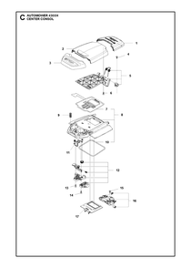 Center Consol Diagram and Parts List for 430XH 2020 Husqvarna Lawn Mower