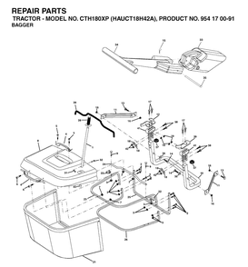 Bagger Diagram and Parts List for CTH180XP (HAUCT18H42A)(2003-01) Husqvarna Lawn Tractor