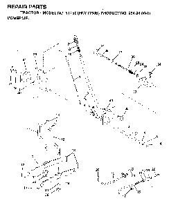 Mower Lift / Deck Lift Diagram and Parts List for YT150 (HCYT150B, 954840021)(1996-04) Husqvarna Lawn Tractor