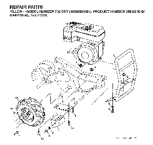 Mainframe, Right Side Diagram and Parts List for 700DRT (96093000401)(2006-02) Husqvarna Tiller