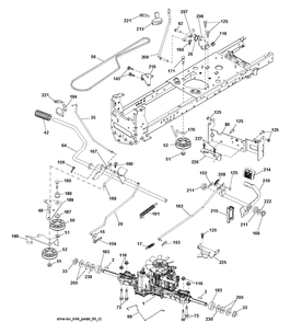 Drive Diagram and Parts List for YTH22V46 (96045004200)(2012-10) Husqvarna Lawn Tractor