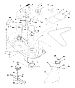 Mower Deck Diagram and Parts List for LT125 (954170001-C)(1998-10) Husqvarna Lawn Tractor