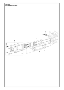 Cylinder Head Assembly Diagram and Parts List for HS166A  Husqvarna Engine