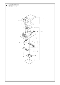 Center Consol Diagram and Parts List for 310 2016-01 Husqvarna Lawn Mower