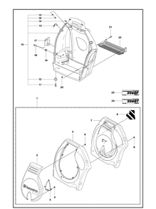 Cover 2 Diagram and Parts List for 356BT  Husqvarna Leaf Blower / Vacuum