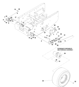 Brake Group Linkage Diagram and Parts List for BZ6127 (BAM)(2005-01) Husqvarna Lawn Mower