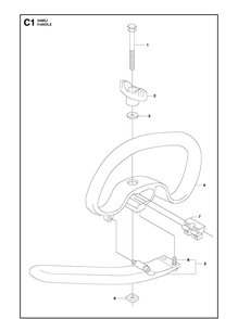 Handle 2 Diagram and Parts List for 543RS 20113200001-20121000000 Husqvarna Brush Cutter