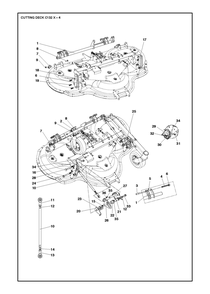 52/132cm Cutting Deck Diagram and Parts List for 132XP500D  Husqvarna Lawn Tractor Accessories