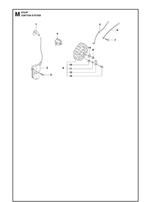 Ignition System 6 Diagram and Parts List for 372XP XPG Husqvarna Chainsaw