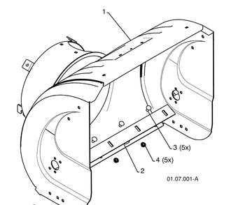 Auger Housing 1 Diagram and Parts List for 924SB (96193003501)(2008-10) Husqvarna Snow Blower