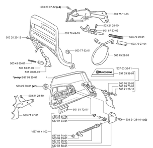 Chain Brake Diagram and Parts List for 365EPA 2003-11 Husqvarna Chainsaw