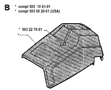 Cover Diagram and Parts List for 40 19912200001-19952300000 Husqvarna Chainsaw