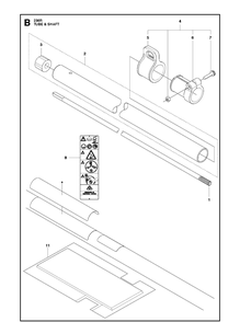 Tube And Shaft Diagram and Parts List for 236R 20150400001-20180500000 Husqvarna Brush Cutter