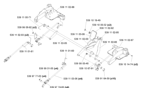 Deck Lift Diagram and Parts List for Z4217 2004-11 Husqvarna Lawn Mower