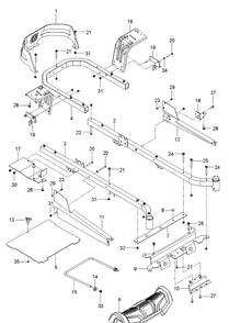 Frame Diagram and Parts List for Z246 (970467401-00)(2020-04) Husqvarna Lawn Mower