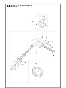 Bevel Gear Diagram and Parts List for 525LS 2013-03 Husqvarna Brush Cutter
