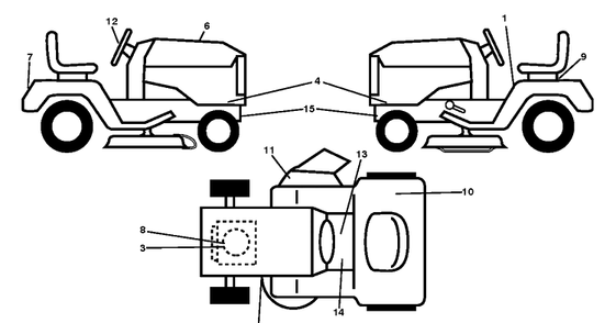 Decals Diagram and Parts List for LT2213 (96041007903)(2011-03) Husqvarna Lawn Tractor