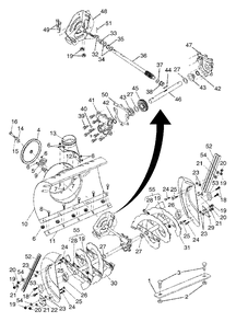 Auger Housing / Impeller Assembly Diagram and Parts List for ST1130 (954223081)(2003-08) Husqvarna Snow Blower