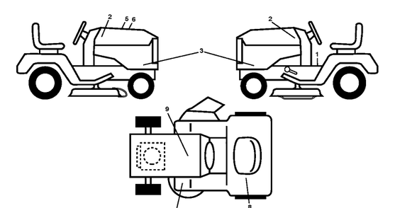 Decals Diagram and Parts List for YTH24V48LS (96043011601)(2011-01) Husqvarna Lawn Tractor