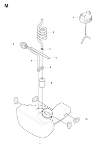 Fuel Tank Diagram and Parts List for 241RJ  Husqvarna Brush Cutter