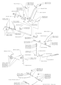 Levers And Cables Diagram and Parts List for RIDERPROFLEX21 2001-02 Husqvarna Lawn Tractor