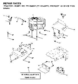 Engine Diagram and Parts List for YTH1848XPE (954567260)(2002-02) Husqvarna Lawn Tractor