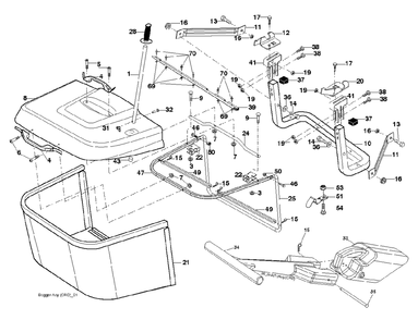 Bagger Diagram and Parts List for P200107HRB (960610178-05)(2011-08) Husqvarna Lawn Tractor