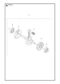Crankshaft Diagram and Parts List for K970RING 2011-12 Husqvarna Circular Saw