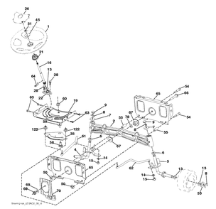 Steering Diagram and Parts List for GT52XLS (96043015900)(2012-09) Husqvarna Lawn Tractor