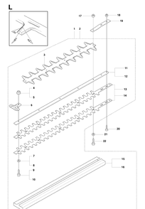 Cutting Equipment Diagram and Parts List for 323HD60 20090400001-Current Husqvarna Hedge Trimmer