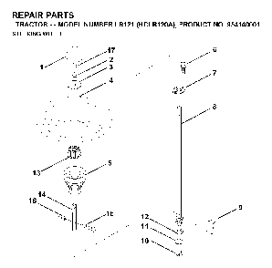 Steering Diagram and Parts List for LR121 (HCLR120A, 954140001)(1996-08) Husqvarna Lawn Tractor