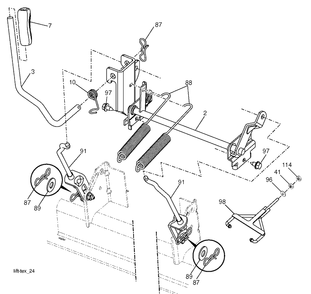 Mower Lift / Deck Lift Diagram and Parts List for TS348XD  Husqvarna Lawn Tractor