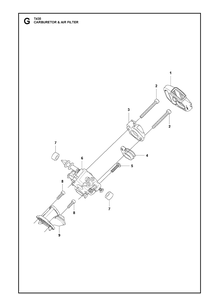 Carburetor And Air Filter Diagram and Parts List for T435  Husqvarna Chainsaw