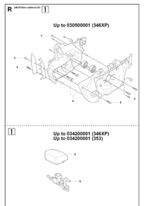 Service Updates 3 Diagram and Parts List for 353 20071300001-20090400000 Husqvarna Chainsaw