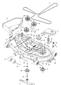 Mower Deck / Cutting Deck Diagram and Parts List for Z254F (96795400300)(2018-10) Husqvarna Lawn Mower