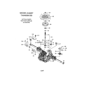 Transaxle-K46bt Diagram and Parts List for YTS4500  Husqvarna Lawn Tractor