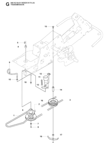 Transmission 3 Diagram and Parts List for RIDER175 (966828401)(2008-05) Husqvarna Lawn Mower