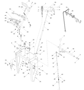 Handle And Controls Diagram and Parts List for WH4817 (966947002)(2008-09) Husqvarna Lawn Mower