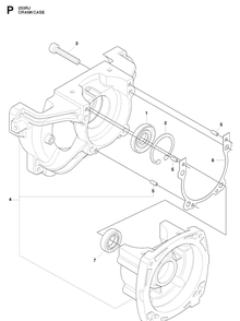Crankcase Diagram and Parts List for 253RJ 20091400001-20113200000 Husqvarna Brush Cutter
