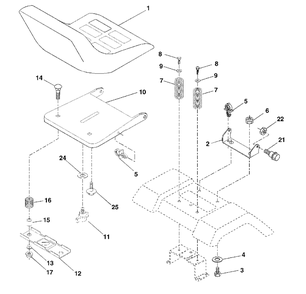 Seat Assembly Diagram and Parts List for YTH1848XP (954567260-C)(2001-10) Husqvarna Lawn Tractor