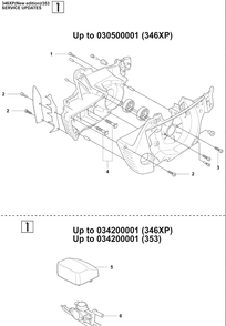 Crankcase / Air Filter Diagram and Parts List for 353 2009-02 Husqvarna Chainsaw