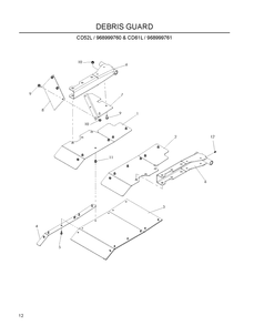 Debris Shield Diagram and Parts List for 968999760 2009-03 Husqvarna Lawn Mower