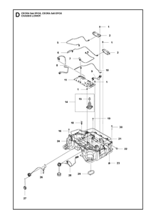 Chassis Lower Diagram and Parts List for CEORA546EPOS  Husqvarna Lawn Mower