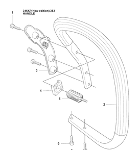 Front Handle (Ne) Diagram and Parts List for 353 2009-02 Husqvarna Chainsaw