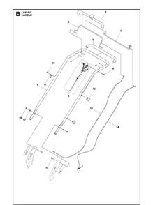 Handle Diagram and Parts List for LC451V (967099501)(2020) Husqvarna Lawn Mower