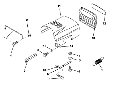 Hood Diagram and Parts List for LR12 (954002701-D)(1996-01) Husqvarna Lawn Tractor