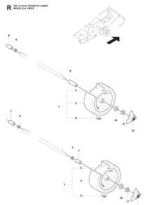 Wheels And Tires Diagram and Parts List for RIDER175AWD (965105001)(2008-06) Husqvarna Lawn Mower