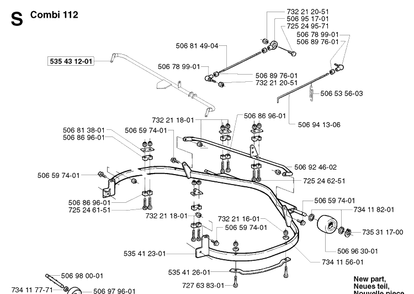Protection Frame 3 Diagram and Parts List for PR15 2002-02 Husqvarna Lawn Mower